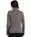 Bowie State Bulldogs Cutter & Buck Forge Recycled Four-Way Stretch Womens Quarter Zip Pullover Dark Black Heather Back Thumbnail Image