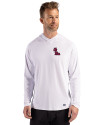View image 13: Ole Miss Rebels Cutter & Buck Prospect Recycled Featherlight Stretch Mens Hooded Pullover White Front
