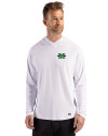 Marshall Thundering Herd Cutter & Buck Prospect Recycled Featherlight Stretch Mens Hooded Pullover White Front Thumbnail Image