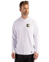 ETSU Buccaneers Cutter & Buck Prospect Recycled Featherlight Stretch Mens Hooded Pullover White Front Thumbnail Image