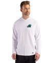 Tulane Green Wave Cutter & Buck Prospect Recycled Featherlight Stretch Mens Hooded Pullover White Front Thumbnail Image