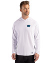 Florida Gators Cutter & Buck Prospect Recycled Featherlight Stretch Mens Hooded Pullover White Front Thumbnail Image