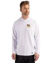 LSU Tigers Cutter & Buck Prospect Recycled Featherlight Stretch Mens Hooded Pullover White Front Thumbnail Image