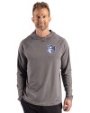 Saint Louis Billikens Cutter & Buck Prospect Recycled Featherlight Stretch Mens Hooded Pullover Elemental Grey Front Thumbnail Image