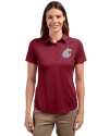 Washington State Cougars Cutter & Buck Prospect Eco Textured Stretch Recycled Womens Short Sleeve Polo Chutney Front Thumbnail Image
