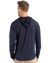 Villanova Wildcats Cutter & Buck Prospect Recycled Featherlight Stretch Mens Hooded Pullover Navy Blue Back Thumbnail Image