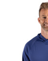 Air Force Falcons Cutter & Buck Prospect Recycled Featherlight Stretch Mens Hooded Pullover Tour Blue Front Thumbnail Image