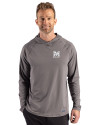 Morehouse Maroon Tigers Cutter & Buck Prospect Recycled Featherlight Stretch Mens Hooded Pullover Elemental Grey Front Thumbnail Image