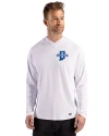 Indiana State Sycamores Cutter & Buck Prospect Recycled Featherlight Stretch Mens Hooded Pullover White Front Thumbnail Image