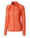 Virginia Tech Hokies Cutter & Buck Womens Shoreline Colorblock Full-Zip College Orange Heather Mannequin Thumbnail Image