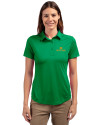 Notre Dame Fighting Irish Cutter & Buck Prospect Eco Textured Stretch Recycled Womens Short Sleeve Polo Kelly Green Front Thumbnail Image