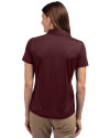 Virginia Tech Hokies Cutter & Buck Prospect Eco Textured Stretch Recycled Womens Short Sleeve Polo Bordeaux Back Thumbnail Image