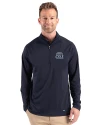 Old Dominion Monarchs Cutter & Buck Prospect Recycled Featherlight Stretch Mens Quarter Zip Navy Blue Front Thumbnail Image