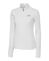 Los Angeles Chargers Mono Cutter & Buck Traverse Recycled Smooth Stretch Womens Quarter Zip Pullover White Mannequin Thumbnail Image