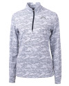 Los Angeles Chargers Mono Cutter & Buck Traverse Recycled Smooth Stretch Womens Camo Quarter Zip Pullover Charcoal Mannequin Thumbnail Image