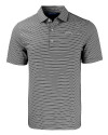 Los Angeles Chargers Mono Cutter & Buck Forge Recycled Double Stripe Four-Way Stretch Mens Polo Black/White Mannequin Thumbnail Image