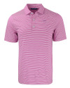 Los Angeles Chargers Mono Cutter & Buck Forge Recycled Double Stripe Four-Way Stretch Mens Polo Gelato/White Mannequin Thumbnail Image