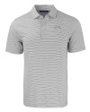 Los Angeles Chargers Mono Cutter & Buck Forge Recycled Double Stripe Four-Way Stretch Mens Polo Polished/White Mannequin Thumbnail Image