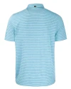 Los Angeles Chargers Mono Cutter & Buck Forge Recycled Heather Stripe Four-Way Stretch Mens Big & Tall Polo Atlas Heather Mannequin Back Thumbnail Image