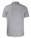 Los Angeles Chargers Mono Cutter & Buck Forge Recycled Heather Stripe Four-Way Stretch Mens Big & Tall Polo Black Heather Mannequin Back Thumbnail Image