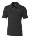 Los Angeles Chargers Mono Cutter & Buck Advantage Recycled Cotton-Blend Pique Mens Polo Black Mannequin Thumbnail Image