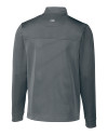 Los Angeles Chargers Mono Cutter & Buck Traverse Recycled Smooth Stretch Mens Stripe Quarter Zip Pullover Elemental Grey Mannequin Back Thumbnail Image