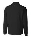 Los Angeles Chargers Mono Cutter & Buck Traverse Recycled Smooth Stretch Mens Quarter Zip Pullover Black Mannequin Back Thumbnail Image