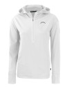 Los Angeles Chargers Mono Cutter & Buck Daybreak Recycled Womens Half Zip Hooded Pullover White Mannequin Thumbnail Image