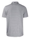 Los Angeles Chargers Mono Cutter & Buck Forge Recycled Heather Stripe Four-Way Stretch Mens Polo Black Heather Mannequin Back Thumbnail Image