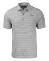 Los Angeles Chargers Mono Cutter & Buck Forge Recycled Heather Stripe Four-Way Stretch Mens Polo Elemental Grey Heather Mannequin Thumbnail Image