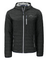 Los Angeles Chargers Mono Cutter & Buck Rainier Recycled Insulated Puffer Mens Full Zip Hooded Jacket Jacket Black Mannequin Thumbnail Image