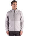 Los Angeles Chargers Monochromatic Cutter & Buck Hunts Point Recycled Fleece Mens Hybrid Full Zip Jacket
 Polished Medium Gray Front Thumbnail Image
