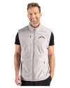 Los Angeles Chargers Mono Cutter & Buck Hunts Point Recycled Fleece Mens Hybrid Full Zip Vest Polished Medium Gray Front Thumbnail Image