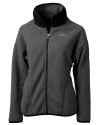 Los Angeles Chargers Mono Cutter & Buck Cascade Epic Comfort Recycled Sherpa Fleece Womens Full Zip Jacket Elemental Grey/Black Mannequin Thumbnail Image