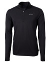 Los Angeles Chargers Mono Cutter & Buck Virtue Recycled Featherlight Pique Mens Big & Tall Quarter Zip Pullover Black Mannequin Thumbnail Image