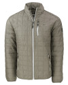 View image 9: Los Angeles Chargers Monochromatic Cutter & Buck Rainier Recycled Insulated Puffer Mens Full Zip Jacket Poplar Melange Mannequin