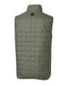Los Angeles Chargers Mono Cutter & Buck Rainier Recycled Insulated Puffer Mens Full Zip Vest Poplar Melange Mannequin Back Thumbnail Image