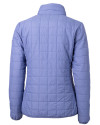 Los Angeles Chargers Mono Cutter & Buck Rainier Recycled Insulated Puffer Womens Full Zip Jacket Hyacinth Melange Mannequin Back Thumbnail Image