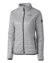 Los Angeles Chargers Mono Cutter & Buck Rainier Recycled Insulated Puffer Womens Full Zip Jacket Polished Medium Gray Mannequin Thumbnail Image