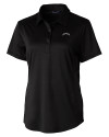 Los Angeles Chargers Mono Cutter & Buck Prospect Recycled Featherlight Stretch Womens Polo Black Mannequin Thumbnail Image