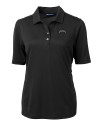 Los Angeles Chargers Mono Cutter & Buck Virtue Recycled Featherlight Pique Womens Polo Black Mannequin Thumbnail Image