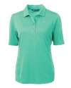 Los Angeles Chargers Mono Cutter & Buck Virtue Recycled Featherlight Pique Womens Polo Fresh Mint Mannequin Thumbnail Image
