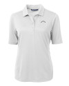 Los Angeles Chargers Mono Cutter & Buck Virtue Recycled Featherlight Pique Womens Polo White Mannequin Thumbnail Image