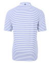 Los Angeles Chargers Mono Cutter & Buck Virtue Recycled Stripe Featherlight Pique Mens Polo Hyacinth Mannequin Back Thumbnail Image