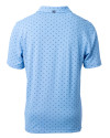 Los Angeles Chargers Mono Cutter & Buck Virtue Recycled Tile Print Featherlight Pique Mens  Polo Atlas Light Blue Mannequin Back Thumbnail Image