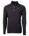 Los Angeles Chargers Mono Cutter & Buck Adapt Recycled Soft Knit Stretch  Mens Quarter Zip Pullover Black Mannequin Thumbnail Image