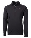 Los Angeles Chargers Mono Cutter & Buck Adapt Recycled Soft Knit Stretch  Mens Quarter Zip Pullover Black Mannequin Thumbnail Image