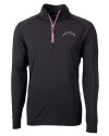 Los Angeles Chargers Mono Cutter & Buck Adapt Recycled Soft Knit Stretch  Mens Quarter Zip Pullover Black/Gelato Mannequin Thumbnail Image