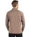 Los Angeles Chargers Mono Cutter & Buck Adapt Recycled Soft Knit Stretch  Mens Quarter Zip Pullover Mushroom Back Thumbnail Image