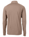 Los Angeles Chargers Mono Cutter & Buck Adapt Recycled Soft Knit Stretch  Mens Quarter Zip Pullover Mushroom Mannequin Back Thumbnail Image